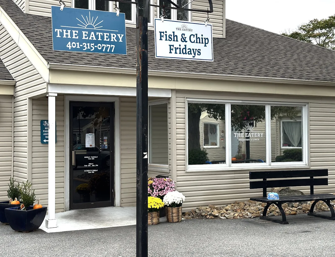 The Eatery exterior with Fish & Chip Fridays sign